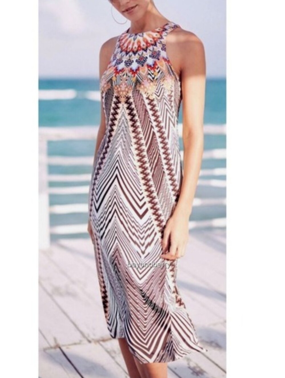 Anthropologie HD in Paris 100% Silk Solstice Midi Dress, Size 4